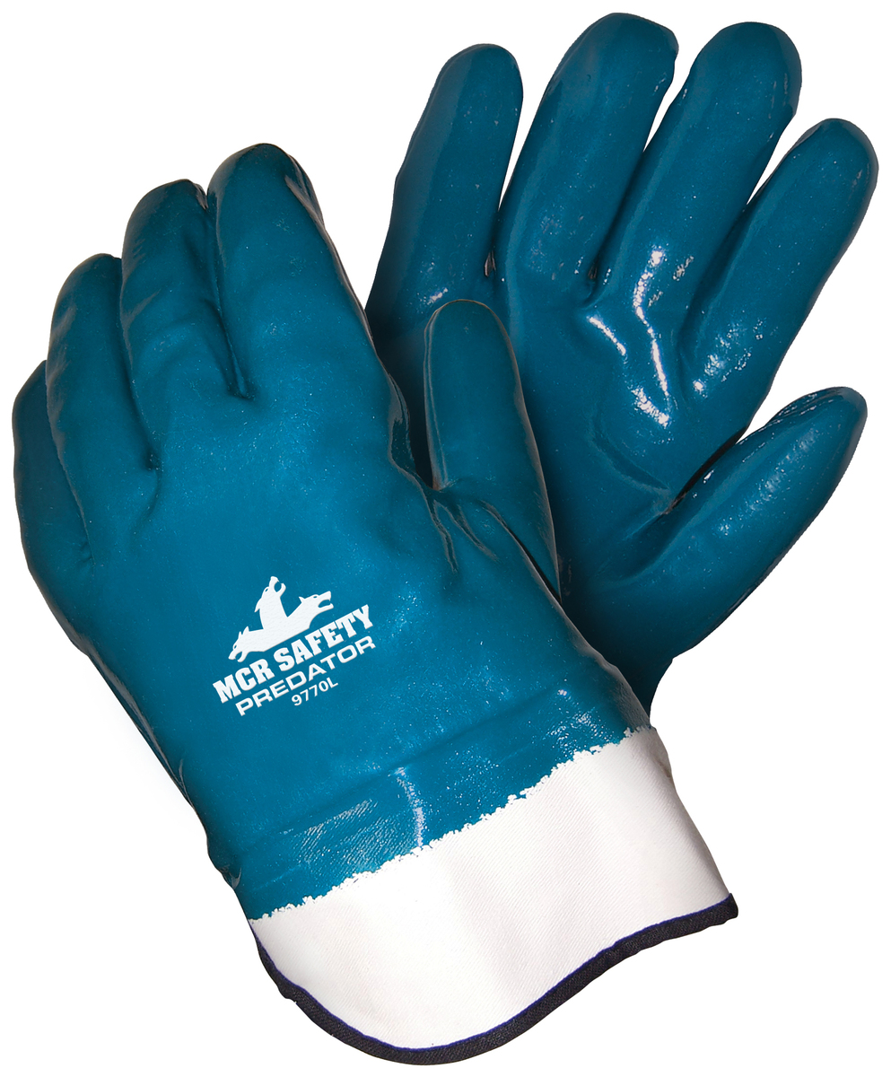 Predator® Series Nitrile Coated Jersey Work Gloves with Foam Lining - Spill Control